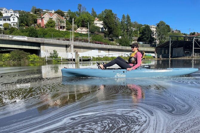 Guided Kayak Tour on Launcestons Scenic Waterfront on Foot Powered Hobie Kayaks - Our Eco-Friendly Kayak Fleet