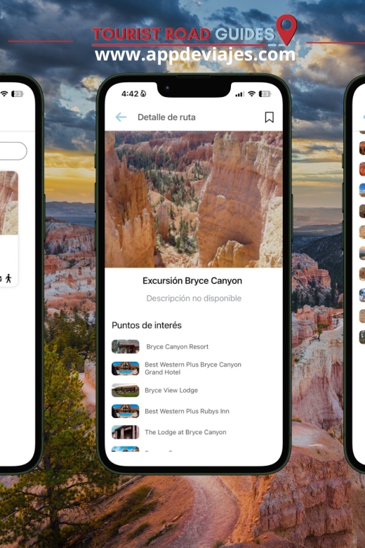 App Self-Guided Road Routes Bryce Canyon - Inclusions