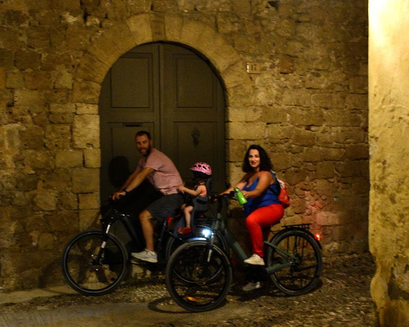 Night Rhodes: Old Town Gastro E-Bike Tour With Drink & Meze - Tour Description