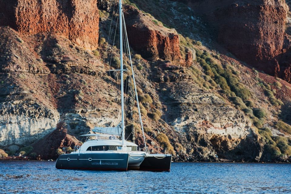 Santorini: Private Catamaran Cruise With BBQ Meal and Drinks - Important Information for Guests