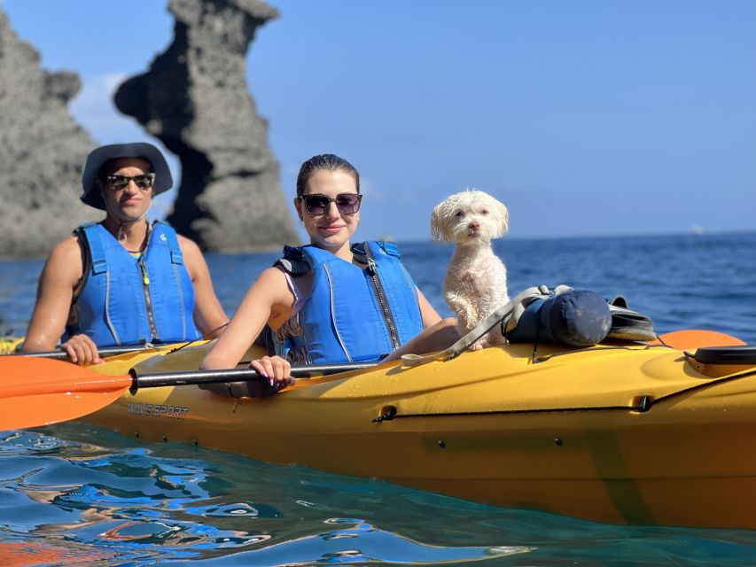 Santorini: Sea Caves Kayak Trip With Snorkeling and Picnic - Tour Description