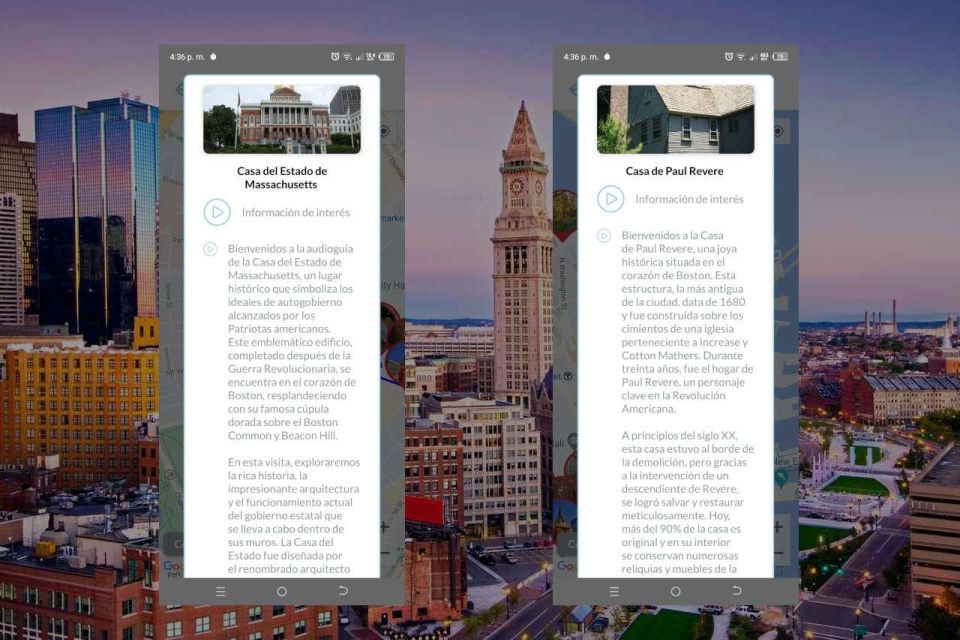 App Self-Guided Tours With Audioguide Boston - Accessibility Details