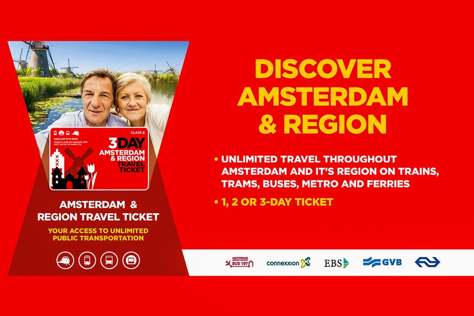 Amsterdam: Amsterdam & Region Travel Ticket for 1-3 Days - Pricing and Availability