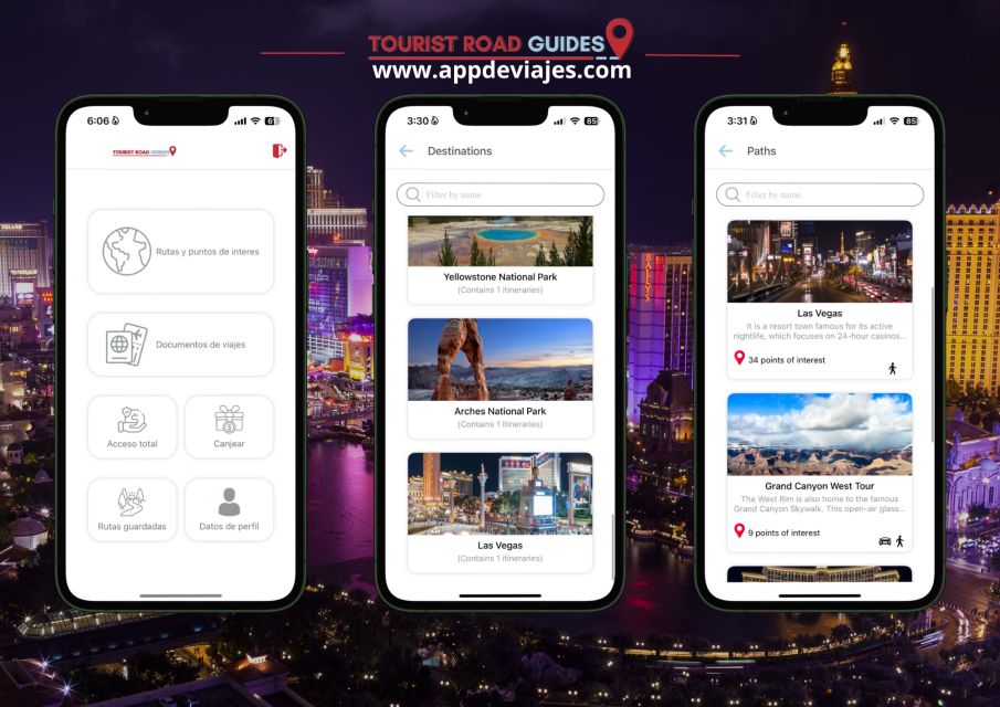 App Self-Guided Road Routes Las Vegas - Key Points