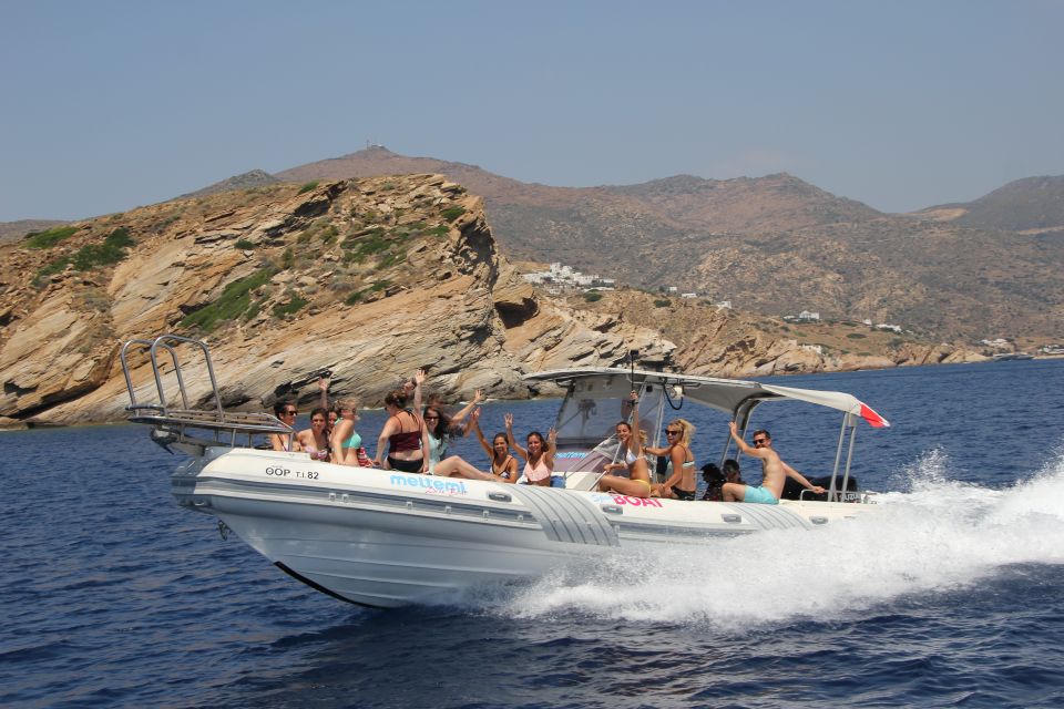 Ios Island: Speedboat Cruise From Mylopotas Beach - Key Points