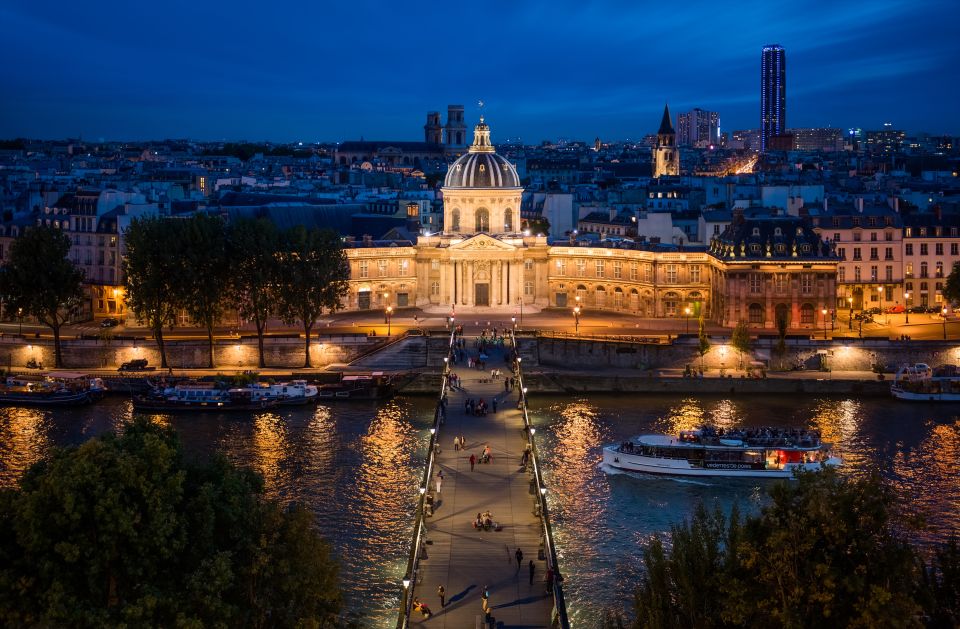 Paris: Evening Cruise With Drink and City Walking Tour - Key Points