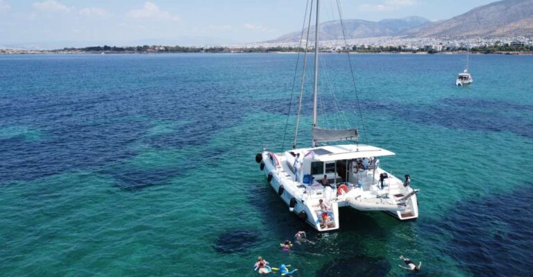 Athens Riviera Private Catamaran Cruise With Meal and Drinks