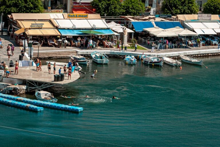 Elounda: Spinalonga Guided Boat Tour With BBQ and Swimming