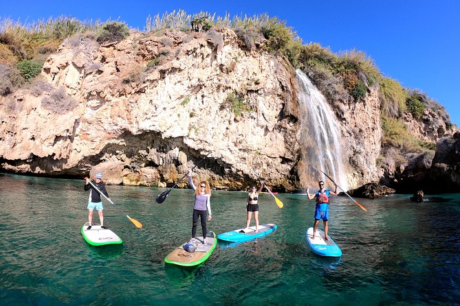 Paddle Surf Route Cliffs Nerja and Cascada De Maro + Snorkel