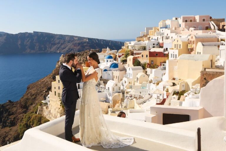 Unique Wedding Photos in Oia Village