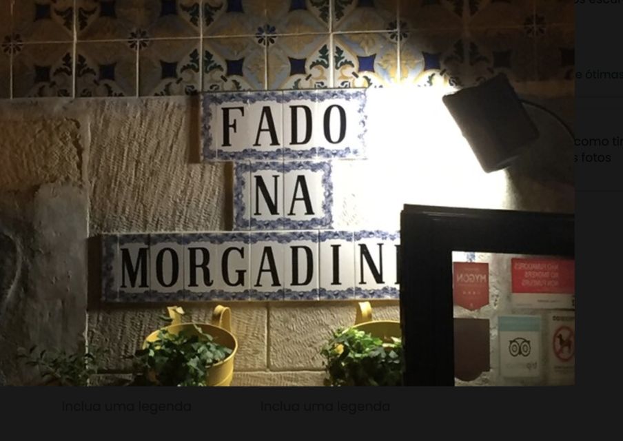 Fado Dinner in Lisbon - Private Tour - Inclusions