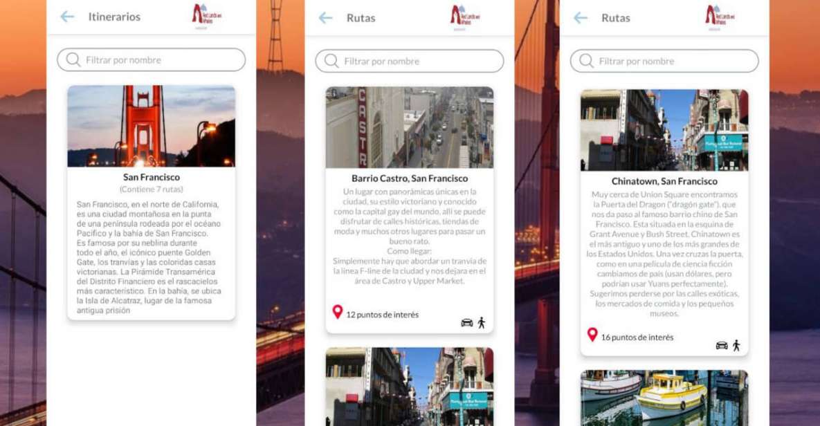 San Francisco Self-Guided Tour App - Multilingual Audioguide - Neighborhood Routes