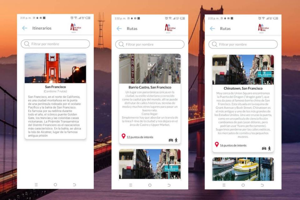 San Francisco Self-Guided Tour App - Multilingual Audioguide - Key Points