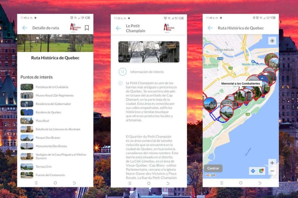 APP Self-Guided Routes Quebec With Multi-Language Audioguide - Discovering Old Quebec City on Foot