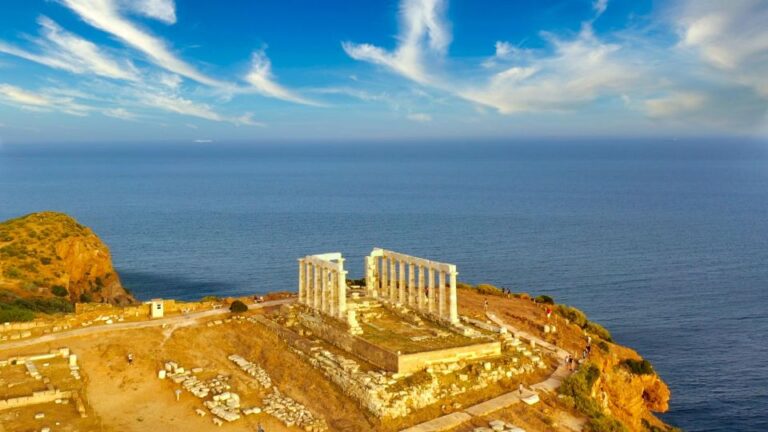 Athenian Riviera and Sunset at Temple of Poseidon