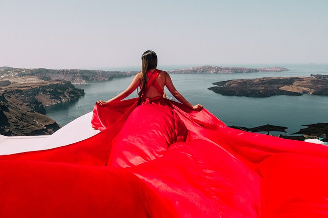 Flying Dress Photoshoot in Santorini With Hotel Pickup - Customer Experience