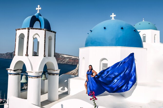 Flying Dress Photoshoot in Santorini With Hotel Pickup - Booking Information